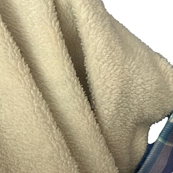 LL Bean Purple Plaid Fleece Lined Flannel Button Up Shirt Women's Plus Size 2XL - Picture 7 of 7